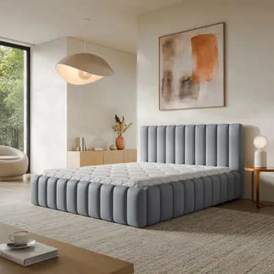 Produktbild von Masseno Polsterbett TEBA 180x200 cm, Polsterbett mit Bettkästen -Grau, KRONOS 15