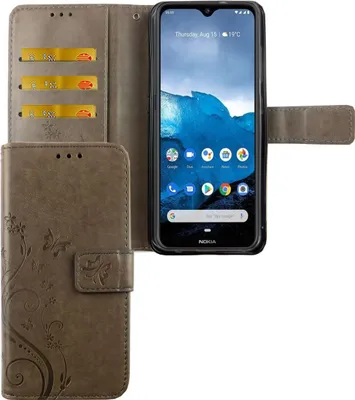 Produktbild von Nokia 6.2 Handy Hülle Schutz-Tasche Cover Flip-Case Kartenfach Grau