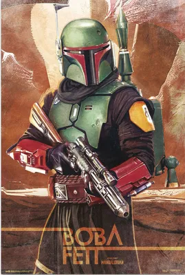 Produktbild von Star Wars - Poster - Boba Fett + 2 St Posterleisten Alu 63 cm