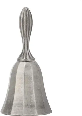 Image de Cloche à main en métal argenté pour la maison, l'hôtel, le restaurant