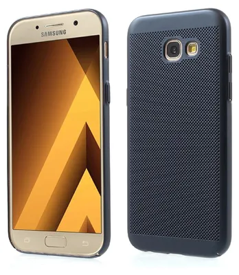 A Samsung Galaxy J5 2016 phone with a blue protective case shown from the front and back.