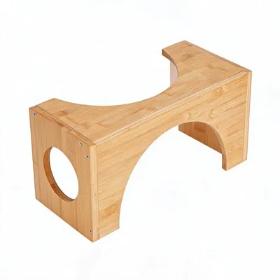 Produktbild von Toilettenhocker Kothocker Aus Bambus‑Holz Stabil Ergonomisch Für Kinder Erwachse