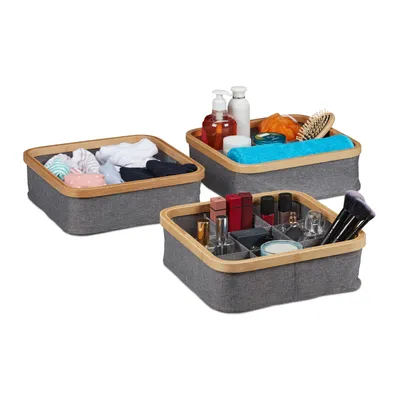 Produktbild von relaxdays Aufbewahrungskorb 3er Set