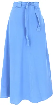 Produktbild von Weit Schwingender Wickelrock, Maxirock, Boho Baumwoll-Sommerrock für Starke Frauen - Blau, Damen, Baumwolle, Röcke