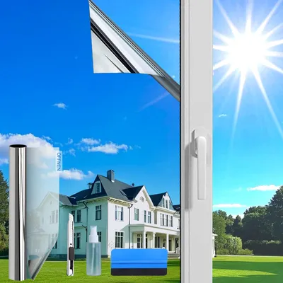 Produktbild von Fensterfolie 90X400cm Silber - Sonnenschutz Hitzeschutz
