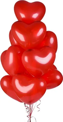Produktbild von Pastellfarbene Herzballons Rot 18 Zoll 10 Stk.