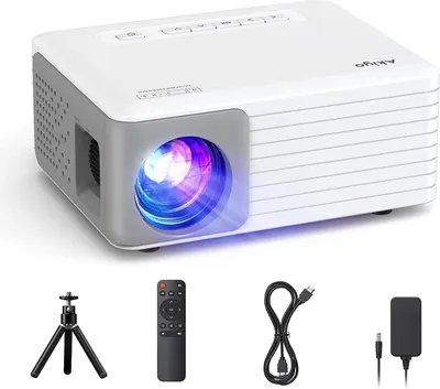 Image de Mini projecteur, Projecteur de film portable 1080P Supporté pour cadeau d'enfant, Projecteur vidéo home cinéma, Compatible avec Smartphone/TV Stick/HDMI