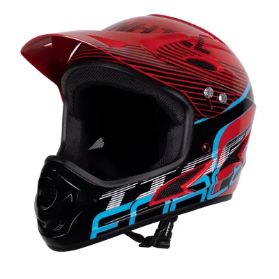 Produktbild von Force Tiger Downhill Helm Integral rot/schwarz/blau größe L/XL 902109