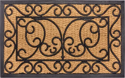 Produktbild von NYVI Fußmatte Kokos - Rutschfest, Wetterfest, für Innen und Außen - Schmutzfangmatte Kokosmatte - 45x75 cm Rechteckig - Schwarz Kokos