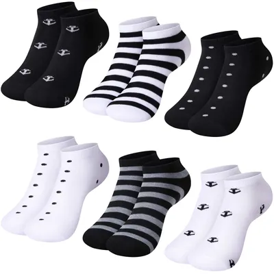 Productafbeelding van L&K-II Damen korte sportkousen, sneakersokken, neonkleuren, slip-on sokken, 12 paar, zomer