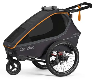 Produktbild von Qeridoo Kidgoo 1 Sport FIDLOCK Edition - Kinderfahrradanhänger für 1 Kind, Farbe:Grey