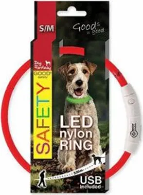 Zdjęcie produktu dla Obroża nylonowa LED Dog Fantasy czerwona 45cm