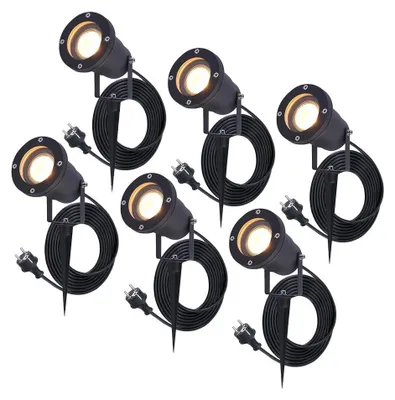 Produktbild von hoftronic LED Gartenstrahler Sydney 4W 345lm 2700K Schwarz 6er Set