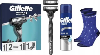 Zdjęcie produktu dla Zestaw do golenia Gillette Mach3 - wkład, żel, skóra