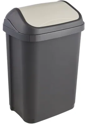 Produktbild von Mülleimer Schwingdeckel Abfalleimer - 10 l - Graphitgrau - 25 x 19 x 38,5 cm - Für kleine Küchen