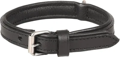 Produktbild von Flamingo Halsband Arizona Leder schwarz, Maße: 23-27 cm / 18 mm