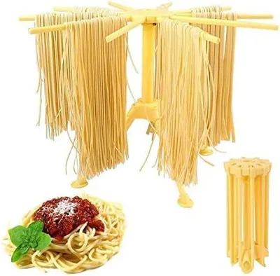 Image de Support séchoir à pâtes, pliable, avec 10 bras, en plastique, pour la cuisine