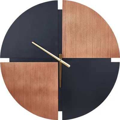 Zdjęcie produktu dla BELIANI Zegar ścienny owalny jasnobrązowy z czarnym płyta MDF ø 60 cm styl klasyczny tradycyjny do salonu do sypialni
