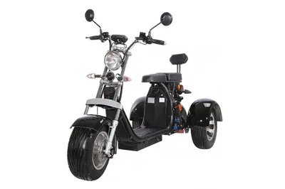 Produktbild von Coco Bike E-Scooter mit Straßenzulassung und drei Räder bis zu 45 km/h schnell - ca. 35-40km Reichweite, 60V | 2000W | 12AH Akku -Schwarz