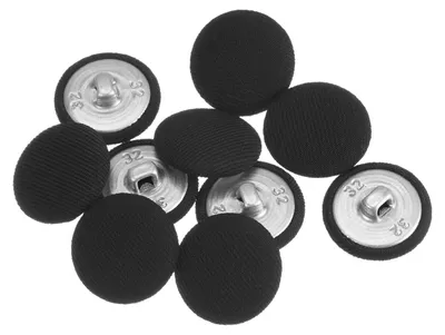 Stoffbezogene Knöpfe 20 mm, 10 Stück, Schwarz, für Kleidung