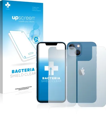 Produktbild von upscreen Schutzfolie für Apple iPhone 13 mini (Display+Rückseite) Displayschutz Displayschutzfolie Folie Klar antibakteriell