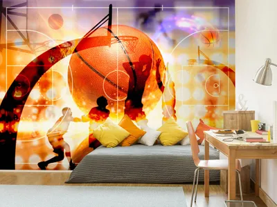 Produktbild von Vlies Fototapete Basketball 400x280 cm Tapeten Wandtapete XXL Sport i-C-0001-a-b