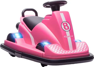 Produktbild von Kinder-Autoscooter, 360°-Drehung, LED-Lichter, Musik, Rosa