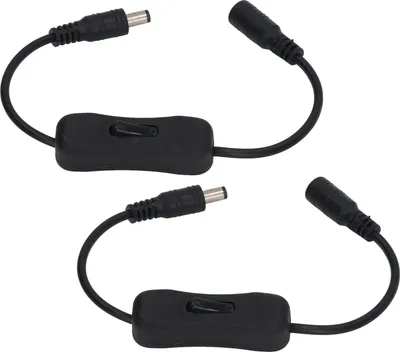 Obrázok produktu pre 2 ks DC napájací kábel dĺžky 11,5 palca DC 12 V s prepínačom DC samec-samica kábel pre LED pásik CCTV vodné čerpadlo