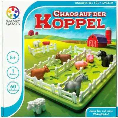 Obrázek produktu pro Smart Games solitaire Chaos in the paddock, hra na přemýšlení, dětská hra, dětská hra, od 6 let, SG 091 CZ