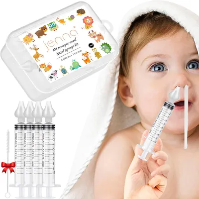 Produktbild von Nasensystem für Babys, Set mit 4 Bürsten, Silikonspitzen, effektive Nasenreinigung, wiederverwendbar