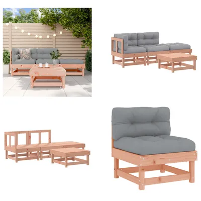 Produktbild von vidaXL 4 tlg. Garten Lounge Set mit Kissen Massivholz Douglasie - Garten Lounge Set - Garten Lounge Sets - Lounge Set - Outdoor Lounge Set