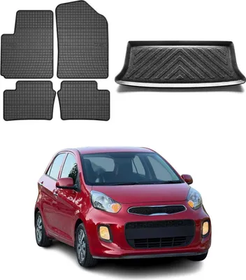 Immagine prodotto di Set di tappetini e rivestimento del bagagliaio per Kia Picanto 5 porte 2011-2017 5 porte in gomma