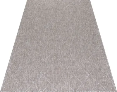 Produktbild von Outdoor Teppich Wetterfest 120x170 Rechteck Beige für Camping Garten oder innen Rauten Design aus Polypropylen