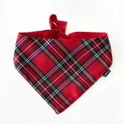 Produktbild von Psiakrew Weihnachtliches Hundebandana Tartan Größe L