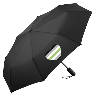Produktbild von Huuraa Regenschirm Agender Pride Flagge LGBTQ Herz 98cm Schwarz Sturmfest Taschenschirm Geschenkidee