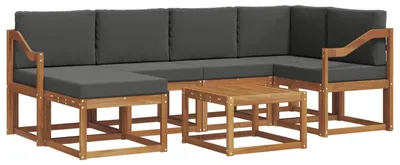 Produktbild von vidaXL Outdoor-Sofagarnitur 7 stk. Natur und Anthrazit