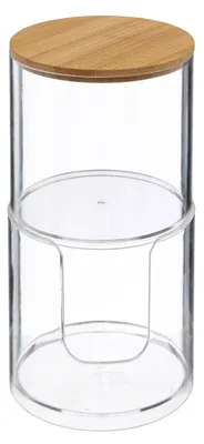 Obrázok produktu pre 5five Simply Smart kozmetický box Selena 2 v 1 na vatové tampóny a tyčinky, plast, bambus, 18,4 cm, 174862