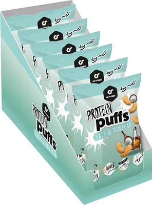 Produktbild von Go Fitness Protein Puffs (12x50g) Salt & Vinegar - Funktionelle Lebensmittel - Eiweiß-Snacks