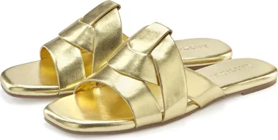 Produktbild von LASCANA Pantolette Mule, Sommerschuh, offener Schuh, Sandale, goldfarben Größe 41
