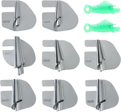 Set von 8 Rolzoom Füßen für Nähmaschinen aus Edelstahl