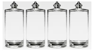 Produktbild von Öllampen 4er Set | Leere, nachfüllbare Öllampen aus Glas 100 ml – rußfreie Petroleumlampe | Eleganter Glaskerzenhalter | Für Innen- und Außenbereich, Garten und Terrasse | Deko- und Notbeleuchtung | Öllampe für den Innenbereich