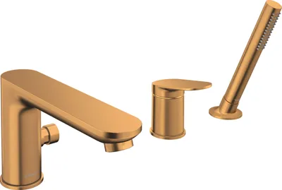 Produktbild von Duravit Wave 3-gats Badmengkraan Brons Geborsteld