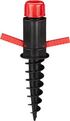 Image de Piquet de sol - Piquet de sol avec poignées - Ancre de sol pour parasol - 19-32 mm - Camping - Plage - Noir - Rouge