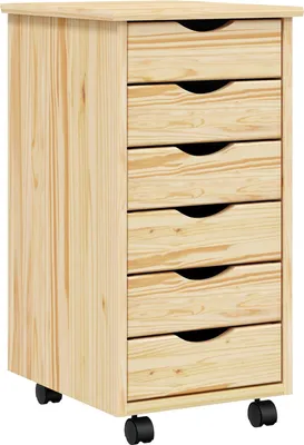 Produktbild von vidaXL Rollcontainer mit Schubladen MOSS Klarlack 34 x 39 x 65,5 cm