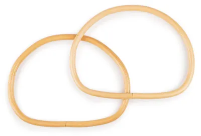 Produktbild von 1 Paar Taschengriffe Holz Bambus 13,5x17,5cm, Farbwahl - Griff Tasche Bambusgriff