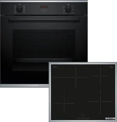 Produktbild von Bosch Einbau-Backofen-Set, HBA234BB3 + PIF64KBB5E, Einbau-Backofen, Induktionskochfeld HBD435FH63