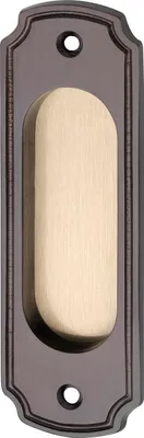 Produktbild von Marchesi Schiebetürmuschel rustikal, Schiebetürgriff 40x127mm, Messing patiniert