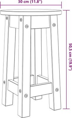 Imagen del producto de vidaXL Taburetes de bar, 2 unidades, color blanco, madera maciza de pino