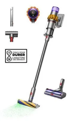 Produktbild von Dyson V15 Detect Absolute, 2-in-1-Stabstaubsauger, Beutellos, Edelstahl, 0,77 l, Trocken, HEPA