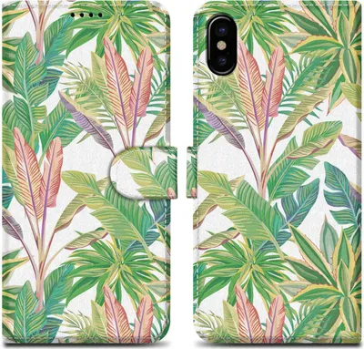 Produktbild von Cadorabo Schutzhülle für Apple iPhone X / XS Hülle Design Grüner Regenwald No.8 Handyhülle Schutzhülle Etui Magnetisch